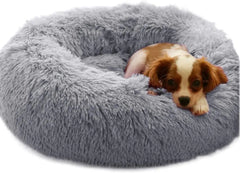 Plush Donut Dog Bed – Anti-Slip & Cozy