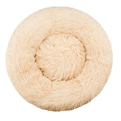 Plush Round Pet Bed – Warm & Soft for Dogs & Cats
