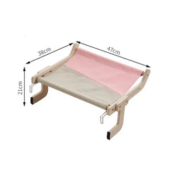 Wooden Cat Window Hammock – Hanging Basking Bed with Detachable Frame