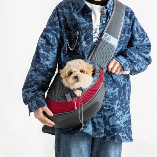 Pet Carrier Sling Backpack – Mesh Travel Shoulder Bag for Cats & Dogs