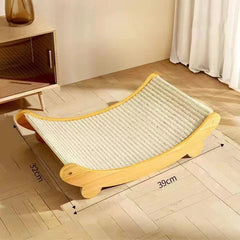 Wooden Cat Scratcher Bed – Detachable & Wear-Resistant Toy