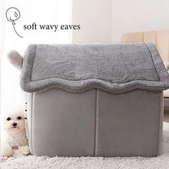 Foldable Pet House with Mattress – Winter Kennel for Small & Medium Pets