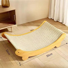 Wooden Cat Scratcher Bed – Detachable & Wear-Resistant Toy