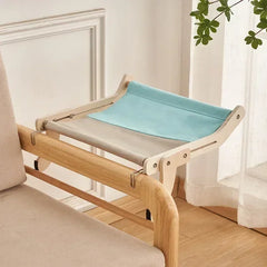 Wooden Cat Window Hammock – Hanging Basking Bed with Detachable Frame