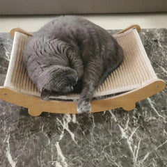 Wooden Cat Scratcher Bed – Detachable & Wear-Resistant Toy